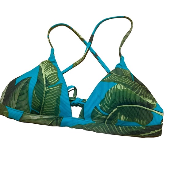 Rip Curl Coco Beach Crossback Tri Bikini Top Turquoise S - Picture 2 of 5